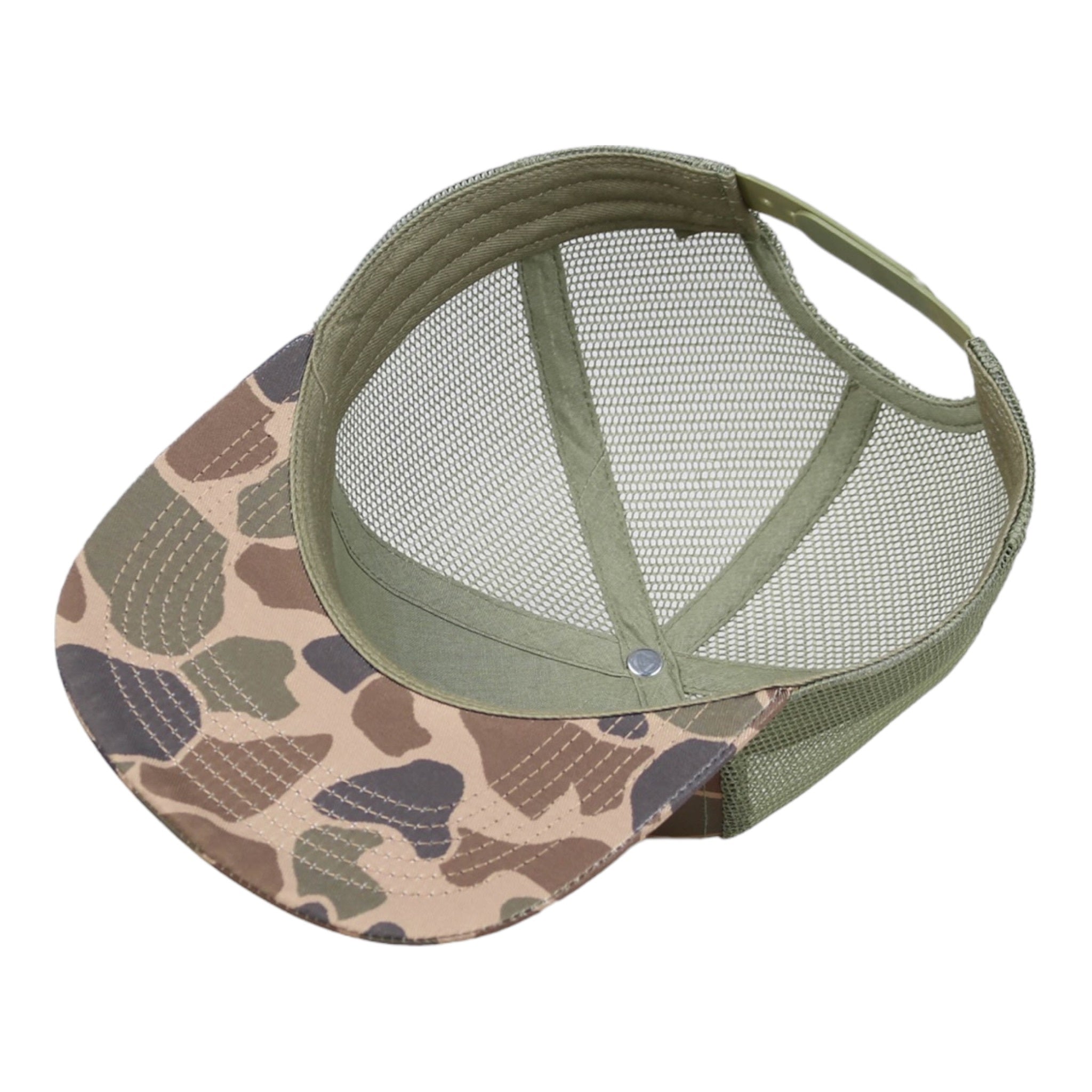 A Fowl Follower Favorite Camo Hat with a mesh visor.